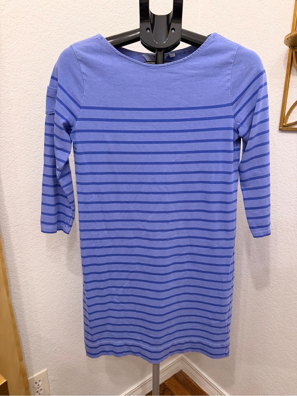 Vineyard Vines Lavender and Royal Blue Striped Long Sleeve Dress